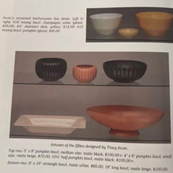 Bauer Pottery Pink Planter Bowl 3.75" x 5.5" Ridged Pumpkin Tracy Irwin '50's De - Picture 5 of 8